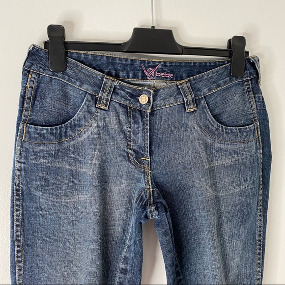 Vintage Y2K bebe Cuffed Crop Jean Capris - Picture 2 of 8